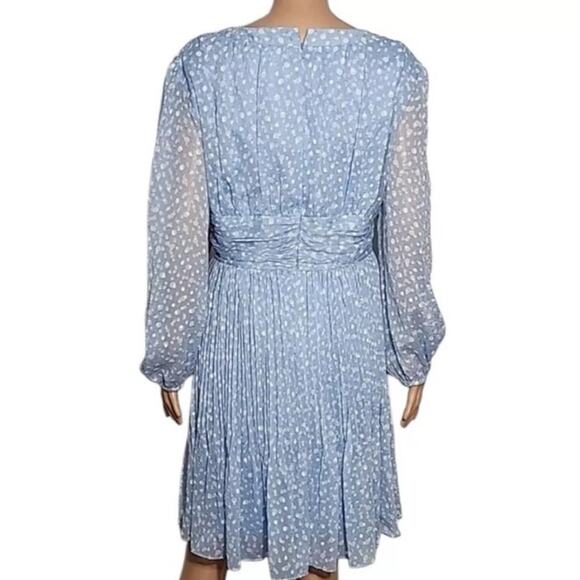 NWT Alex Marie Polka Dot Dress Women's Plus Size 20W Blue White Chiffon Wedding - Picture 2 of 12